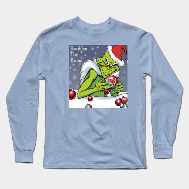 Grinch Baubles Long Sleeve T-Shirt by TeawithAlice